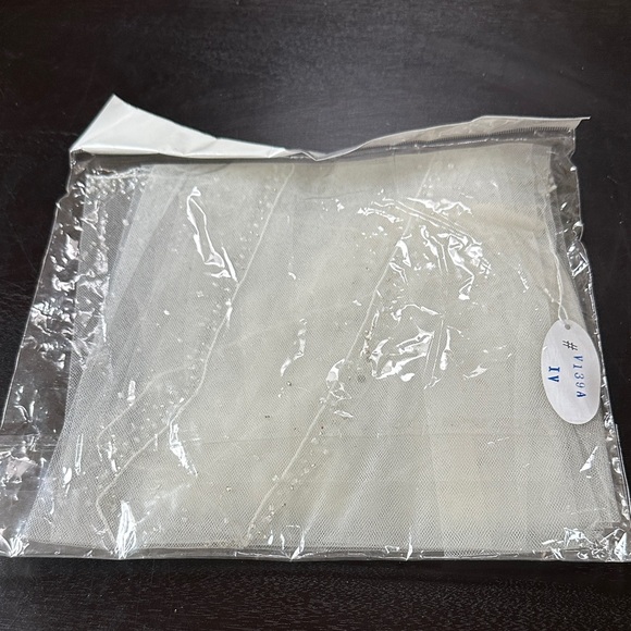 New With Tags In Bag 32” Mid Length Sequin And Bead Edge Tulle Veil - Picture 2 of 6